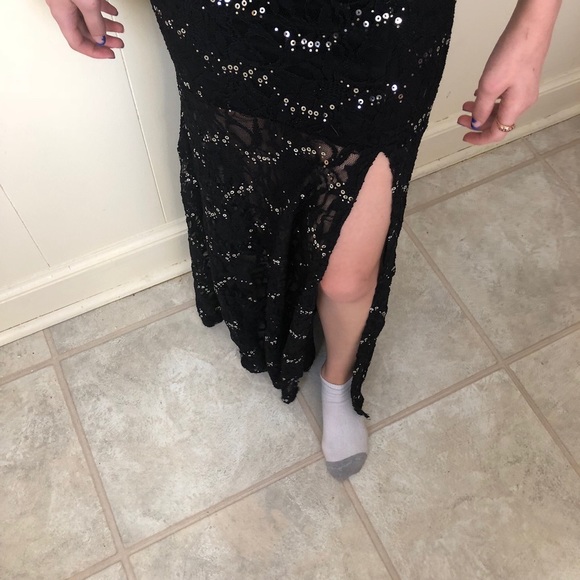 My Michelle sequin lace prom dress silver & black - Picture 6 of 6